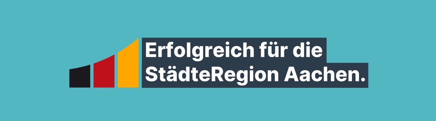 Logo der StädteRegion Aachen mit dem Slogan „Erfolgreich für die StädteRegion Aachen.“