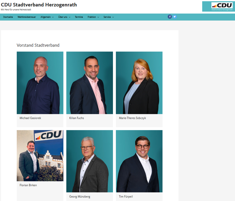 Vorstandsmitglieder des CDU Stadtverbandes Herzogenrath in Porträtfotos.
